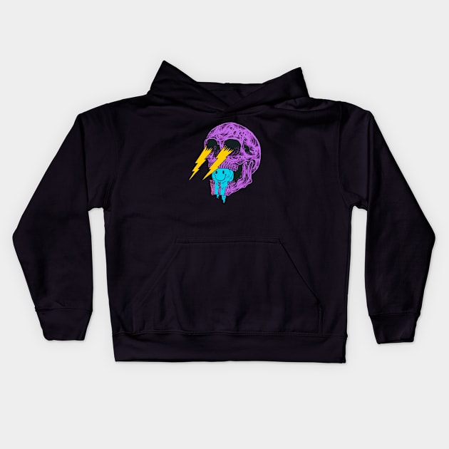 Smiley Skull Kids Hoodie by Javio